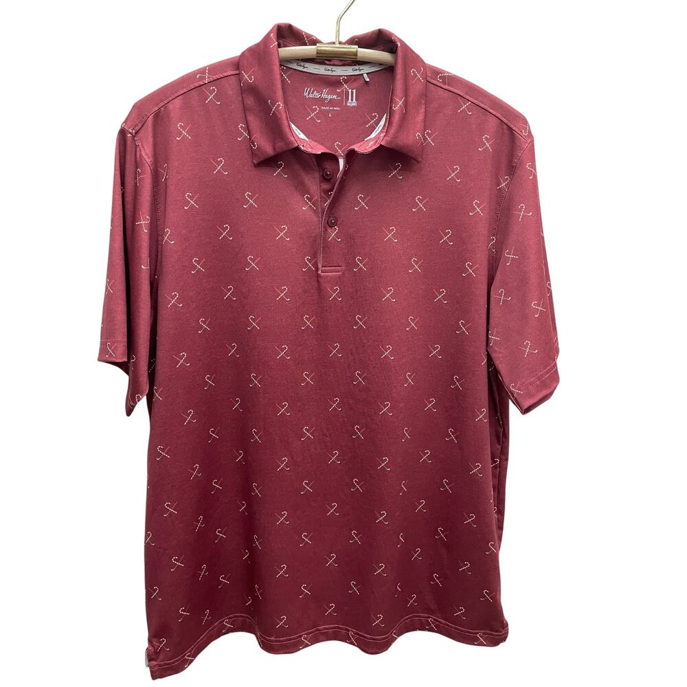 Walter Hagen Men’s Perfect 11 Holiday Print Golf Polo Size Large